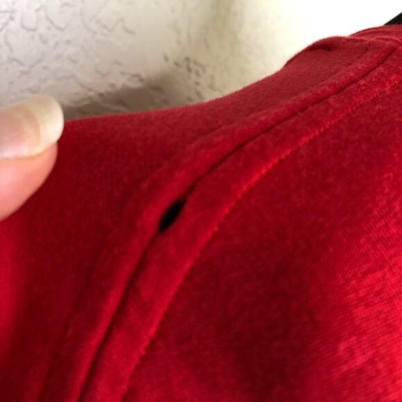 Cabi Whistle Tunic red scoop neck ruched side tunic top size Medium #5616 - Picture 8 of 16